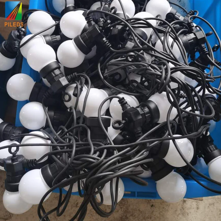 DMX SPI G50 24V LED Lamp String IP65 Rubber Copper Wire for Christmas Festival Wedding Background Stage Home Yard Lighting