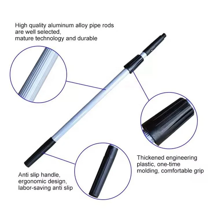 Colorful Heavy Duty Aluminum Extension Pole Floor Handle For Cleaning