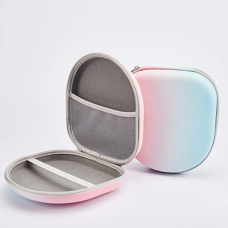 Universal Bluetooth headband headphones Portable travel tote bag with custom printed logo EVA headphone storage bag