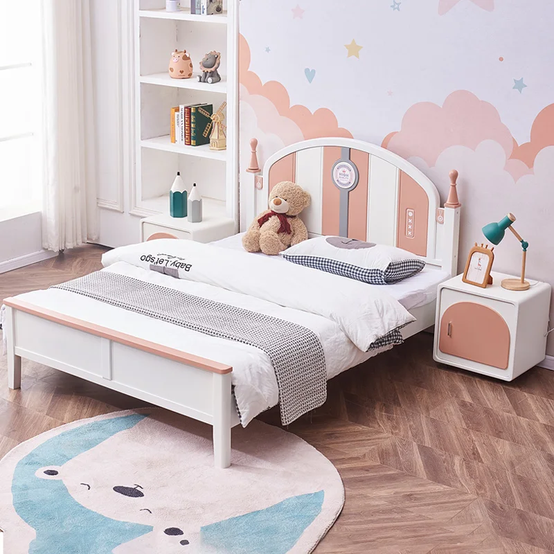 Durable Wooden Princess Pink Kids Single Bed Princess Bed Kids Bedroom Furniture