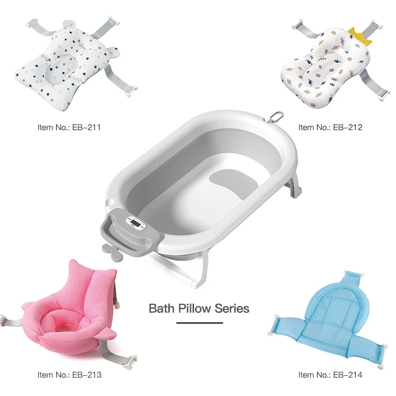 Latest New Born Foldable Baby Plastic Bath Tub Set with Temperature Sensor