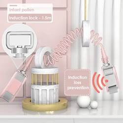 360 Rotatable Toddler Safety Harness Induction Unlock 1.5M Child Wrist Leash Link Kids Anti Lost Strap for Children