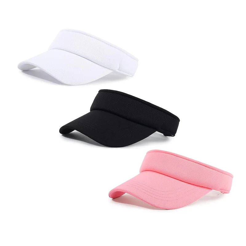 Wholesale summer breathable running mesh sun visor cap with custom logo