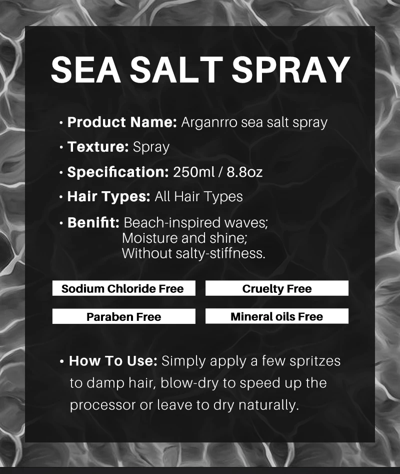 BARBERPASSION Private label best sea salt spray for hair create texture and body and perfect for beach look