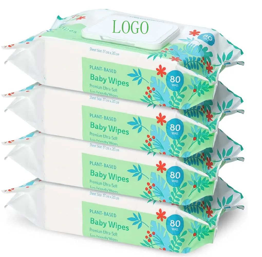 Wholesale Thicken Natural Flushable Baby Water Wipes Private Label Biodegradable Sensitive Baby Wet Wipes For Cleaning