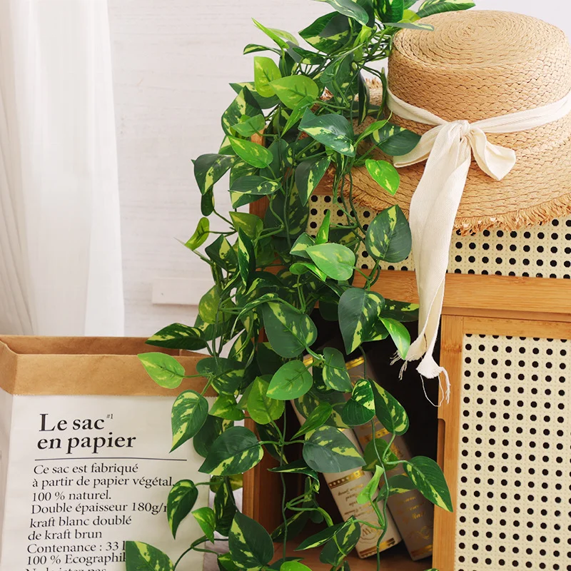 Home decoration artificial hanging green plant rattan pachyrhizus leaves ivy simulation green plant for decoration