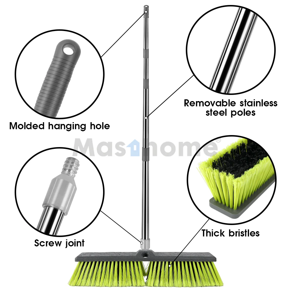 Masthome Long plastic Handle Household Cleaning garden soft big broom