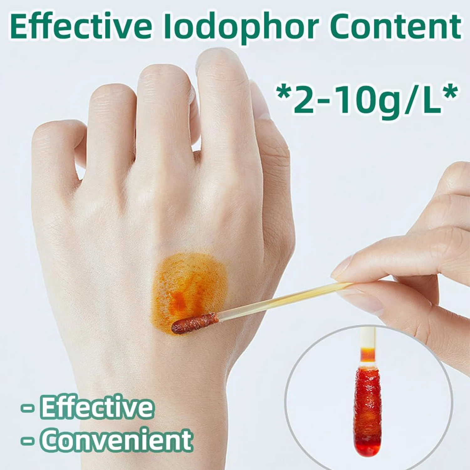 Iodine Swabs for First Aid Individually Sealed Absorbent Iodine Swabs for Wound Care, Household, Travel, Sports, Outdoors