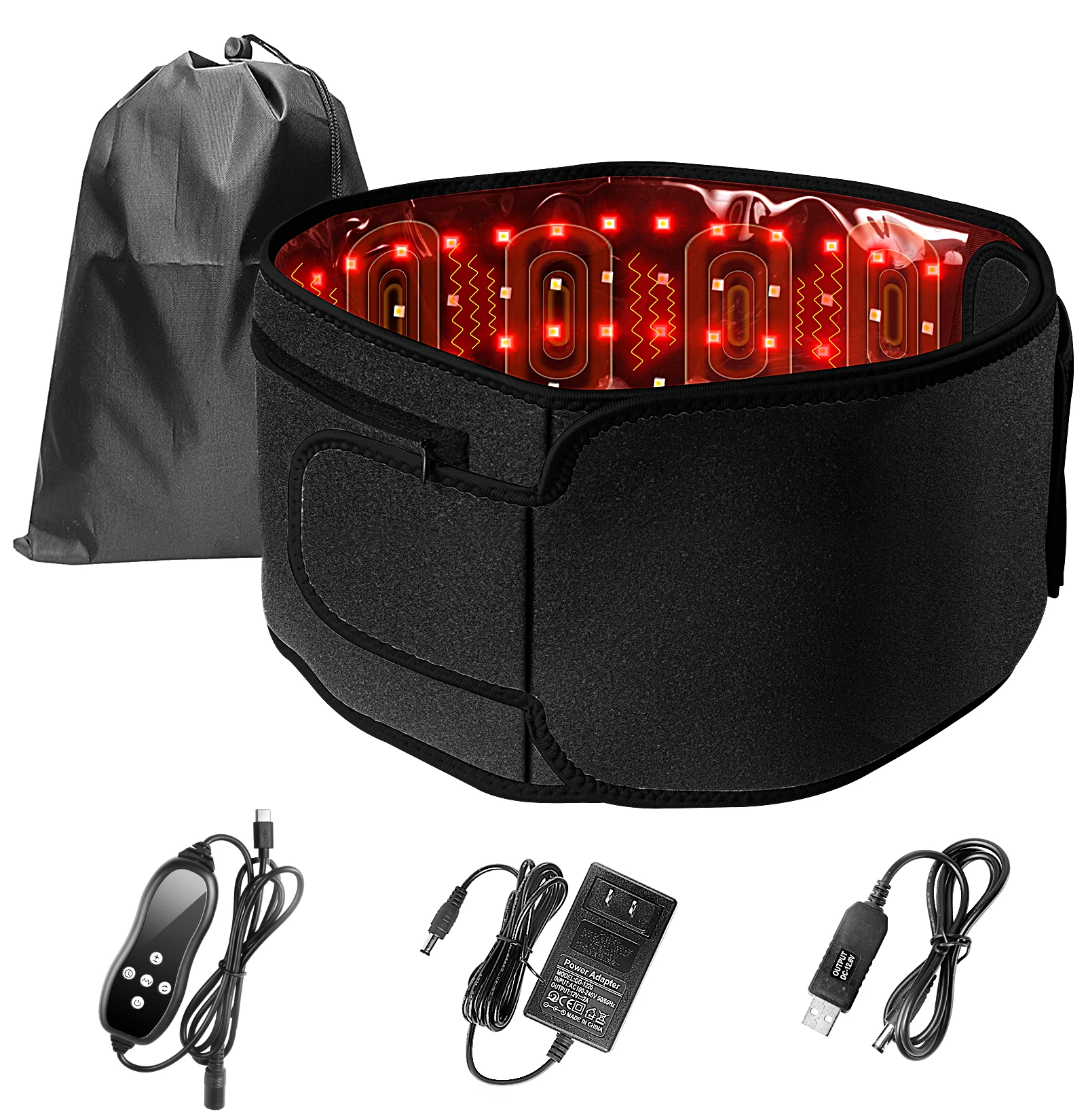OEM/ODM Near Infrared Light Therapy Devices LED Red Light Therapy belt 660nm 850nm Red Light Therapy wrap with vibration