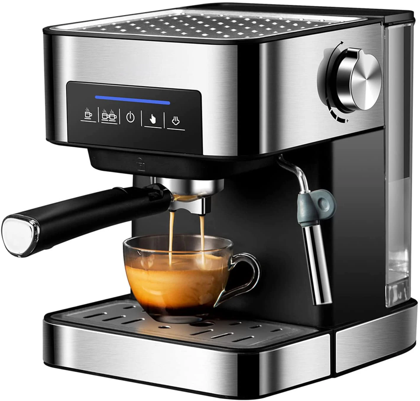 Cafe Shop Mocha Cappuccino Latte Multifunctional Semi Automatic Espresso Coffee Machine With Hot Steam Milk Frother