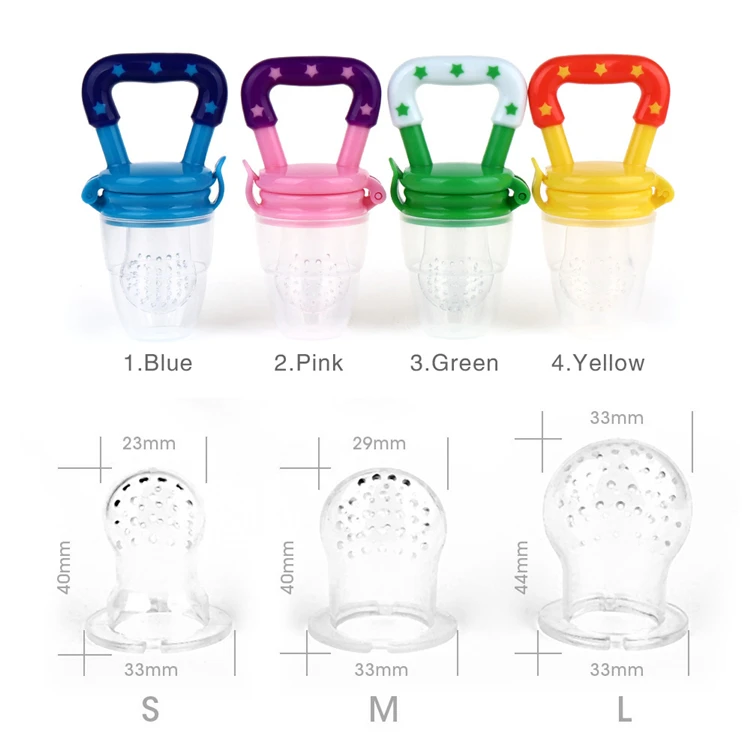 Wholesales Baby Infant Food Fruit Chew Nipple Feeder Silicone Pacifier Fruits Feeding Supplies Soother Nipples Soft Feeding