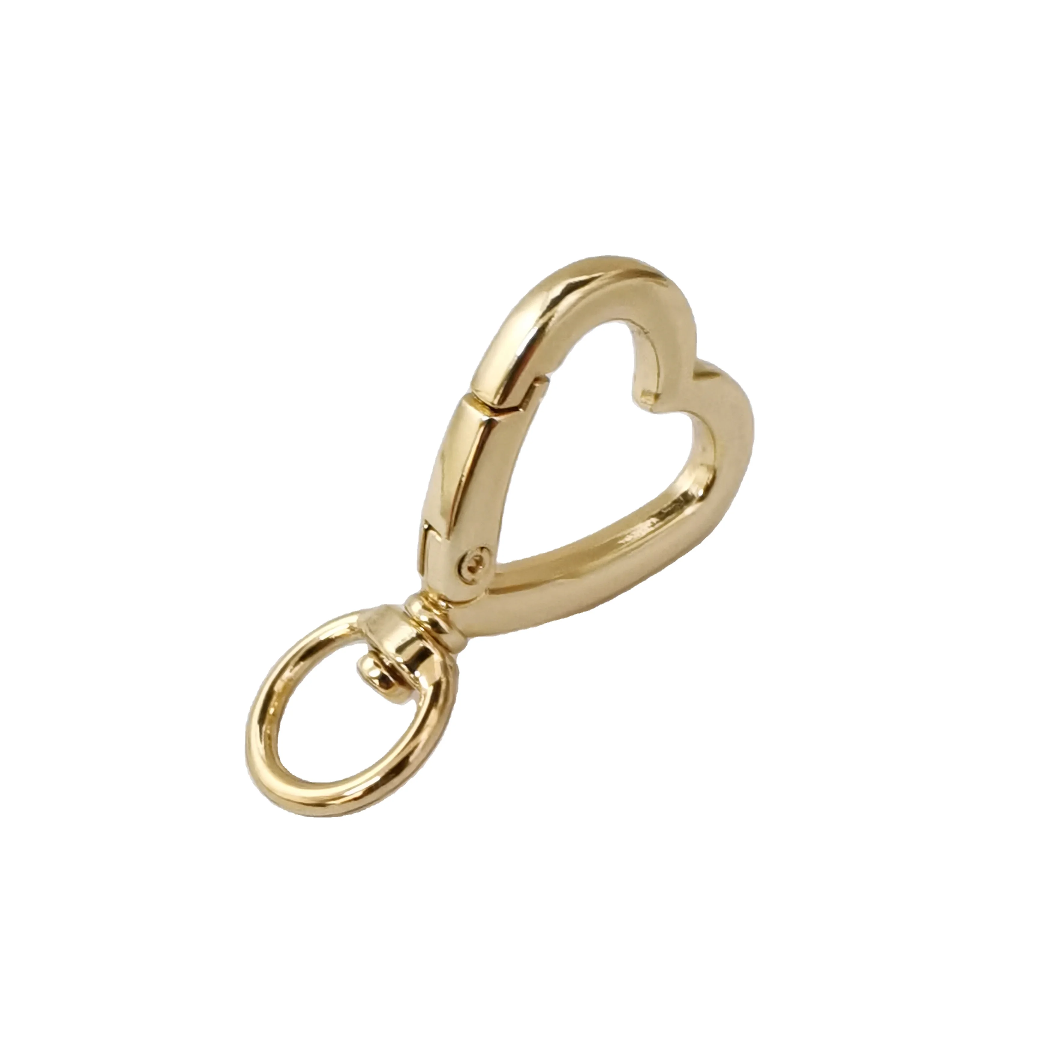 Heart Shaped Ring Clasp Swivel Snap Hooks Spring Gate Ring For Handbag Nickel And  Shallow Gold Spring Ring