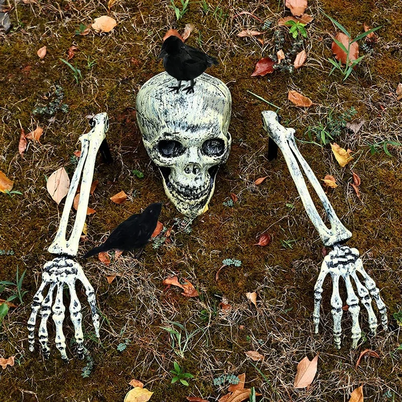 Halloween Decoration Skeletons Bones Groundbreaker Creepy Graveyard Skull Scary Outdoor Yard Decorations