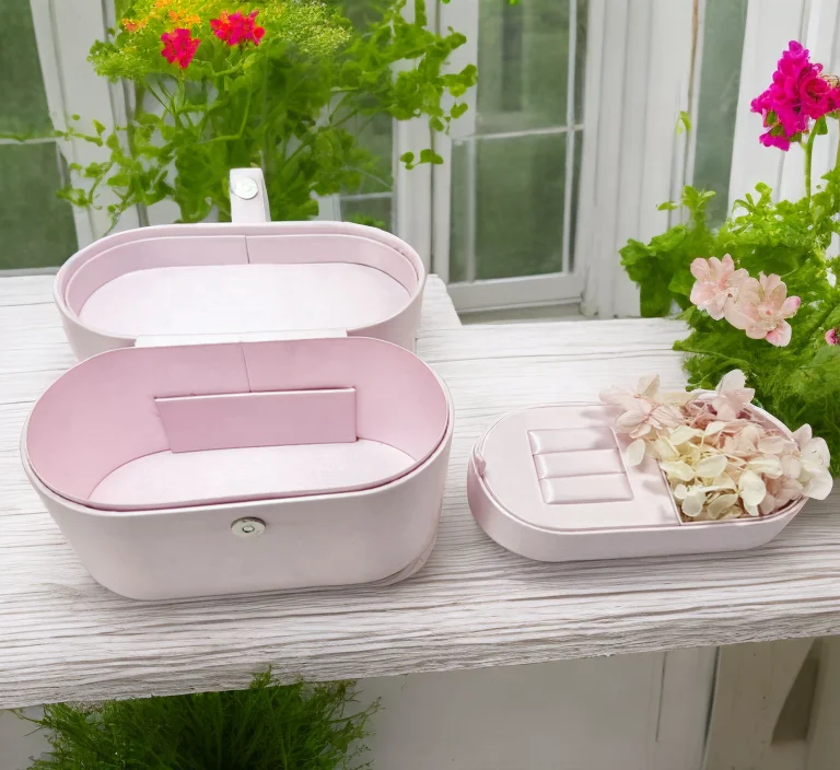 Wholesale Custom Brand Double Ring Wedding Packaging Pink Jewelry Storage Box Organizer Case With Magnetic Button