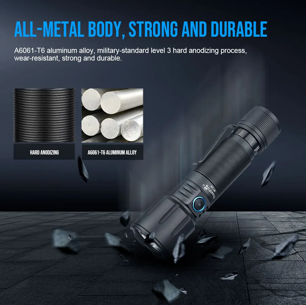 High Power TrustFire MT26 3300LM Magnetic EDC Flashlight 21700 USB C Rechargeable Power bank Hand Torch Light