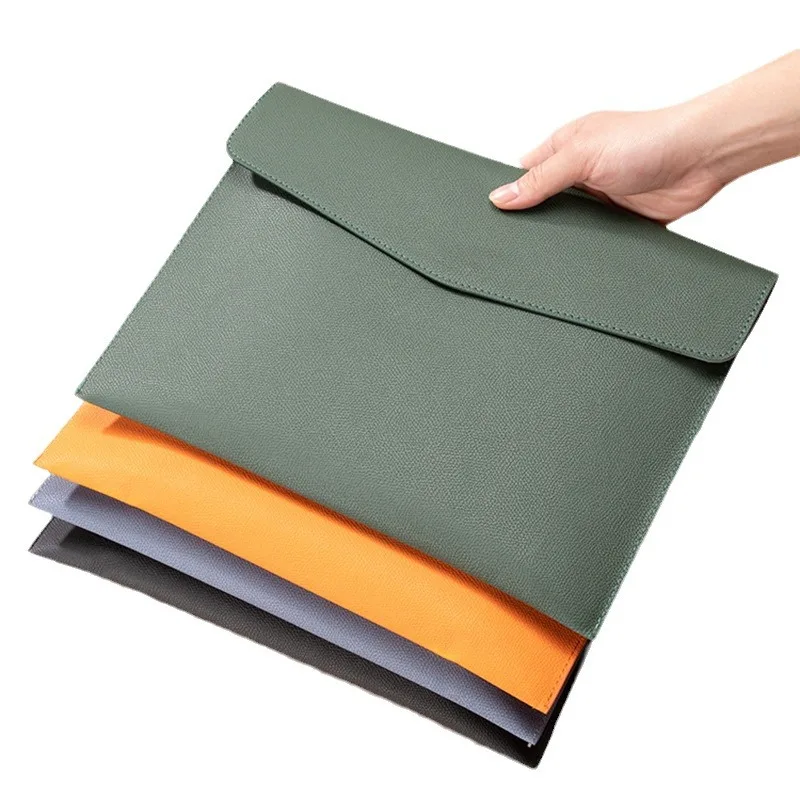 A4 file folder bag office supplies pu leather handbag document holder organizer custom logo