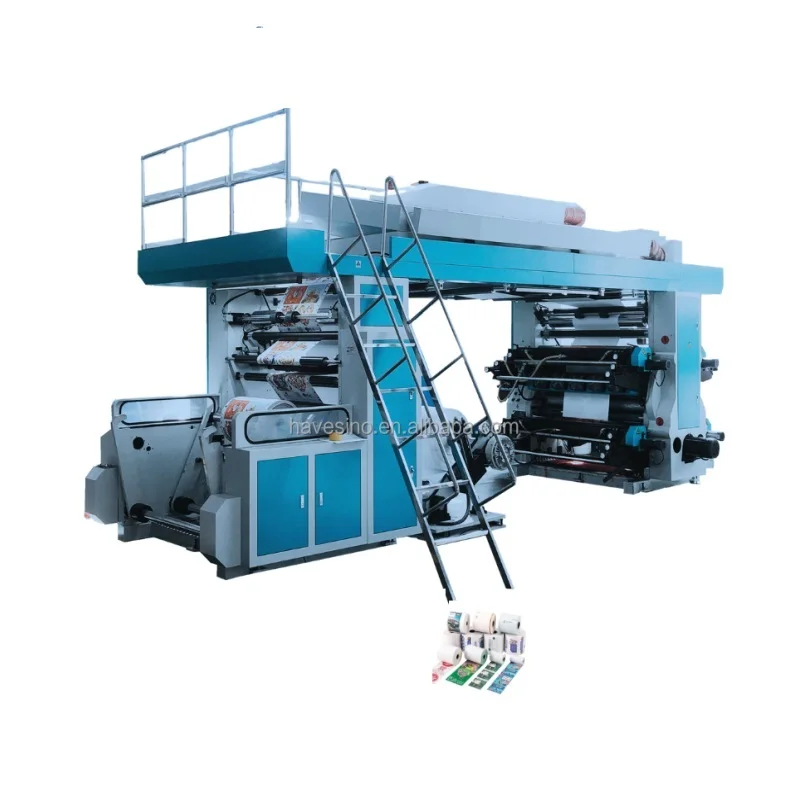 2 4 6 Color Cheap Price Plastic Film Ci Flexo Printing Machine