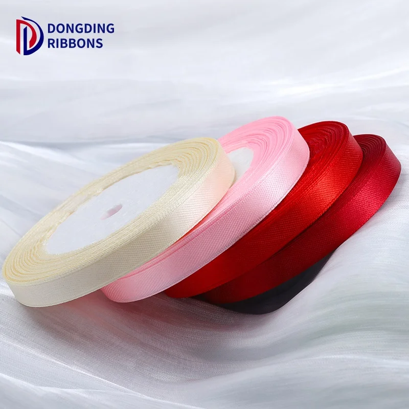 Wholesale 196 Color Packing Solid Color Satin Ribbon in Stock Decoration Strip Ribbon for Gift Decoration