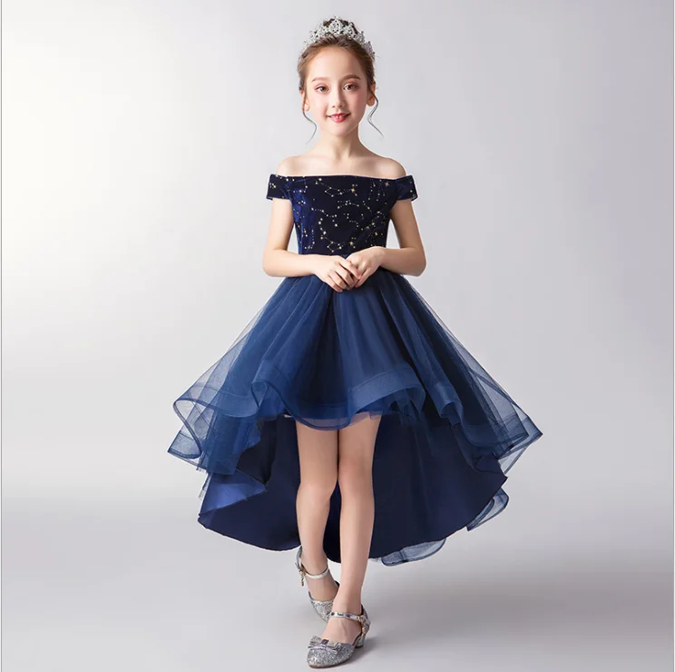 
2020 Summer Skirt for Kinds Girls princess dress flower girl puffy yarn small host evening dress girls piano performance costume 