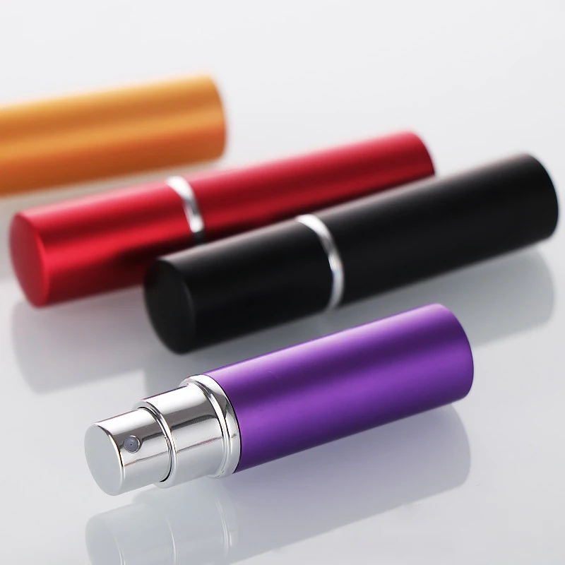 Empty 5ml Cosmetic Portable Travel Pocket Mini Round Container Aluminum Refillable Perfume Gift Spray Bottles