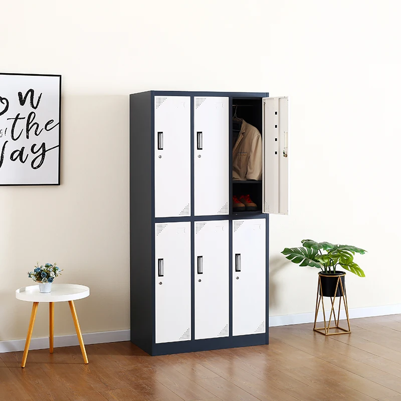 6 Door Steel furniture Gym School used Storage Metal Cabinet Locker