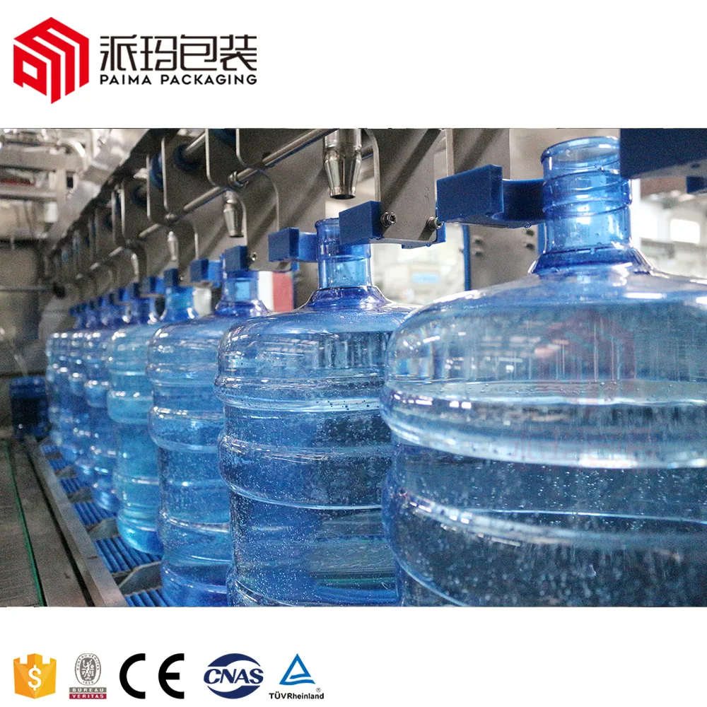 Turnkey plant 5 gallon polycarbonate bottle water production line automatic barreled water washing filling capping machine