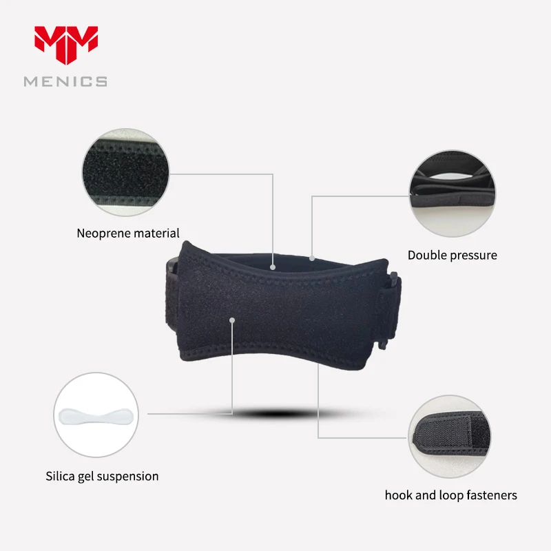 Menics Adjustable Neoprene Patella Knee Strap for Fitness Patella Tendon Knee Strap Support Brace Patella Band OEM ODM Available