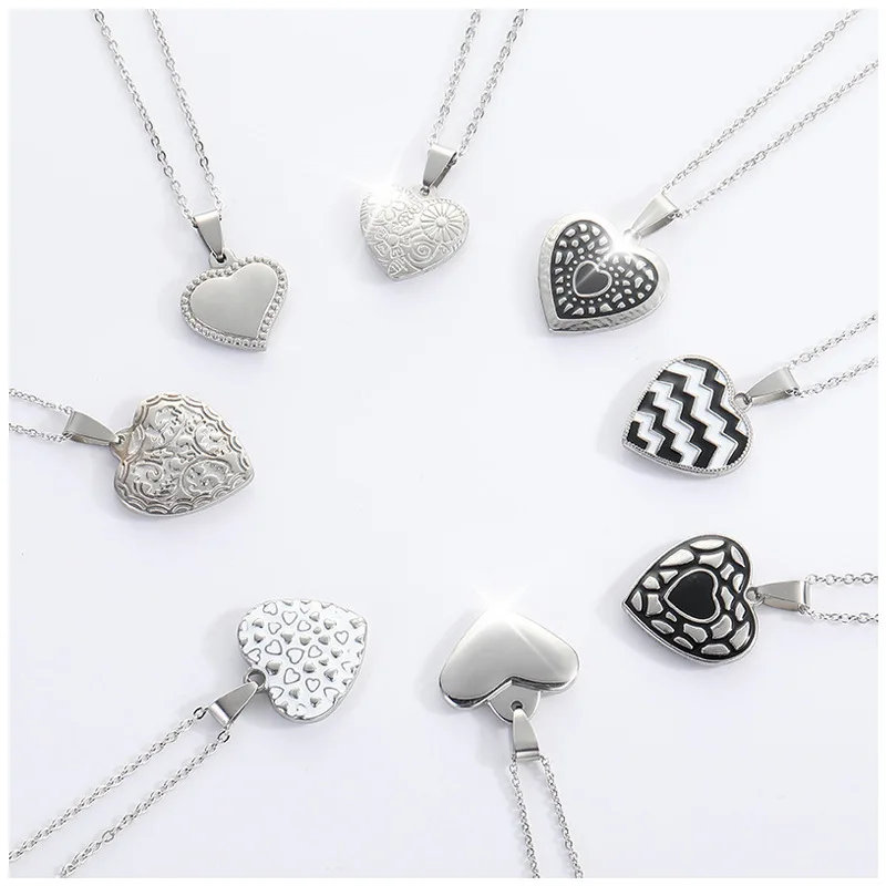 Factory direct sales design love necklace hip hop Japan and South Korea pendant stainless steel necklace jewelry wholesale
