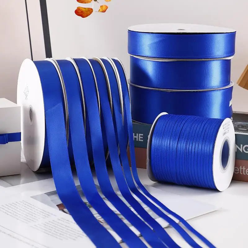 OEM 100 Yard Double Face Plain  9mm 15 mm  25mm 38mm 50mm 100% Polyester Silk Satin Ribbons Cake Florist Bouquet ribbon