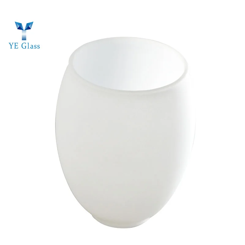 Blown Glass Lamp Shade Opal White Oval Light Accessories Glass Lamp Covers