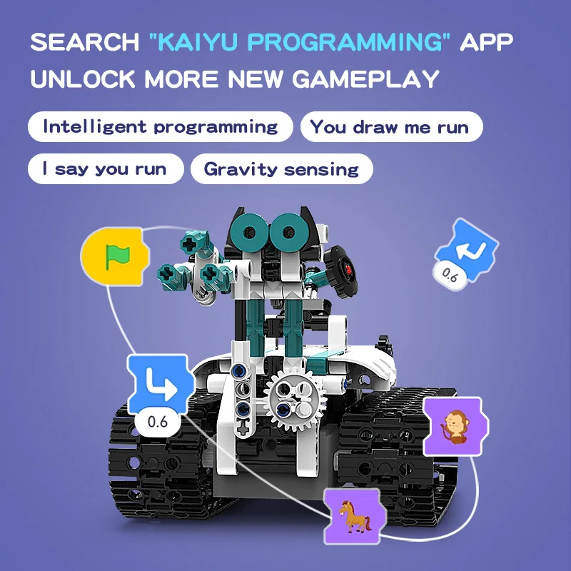 5-in-1 Steam App Programming Building Block Set Kids Education Electric DIY Assembly Toys Stem Robot 3D Puzzle Toy