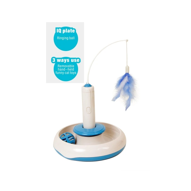 
Made 4 Pets 2 Ways Use Removable Electric Rotating Feather Interactive Cat Teaser Toy 