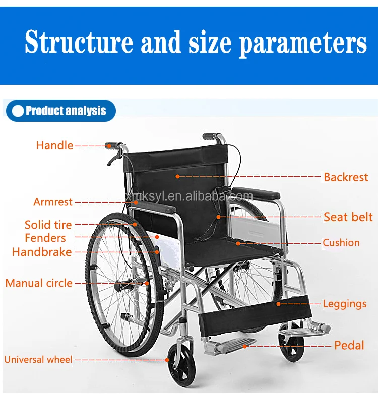 Manufacturer Supply  Portable Foldable Manual Wheelchair Price For Elderly And Disabled
