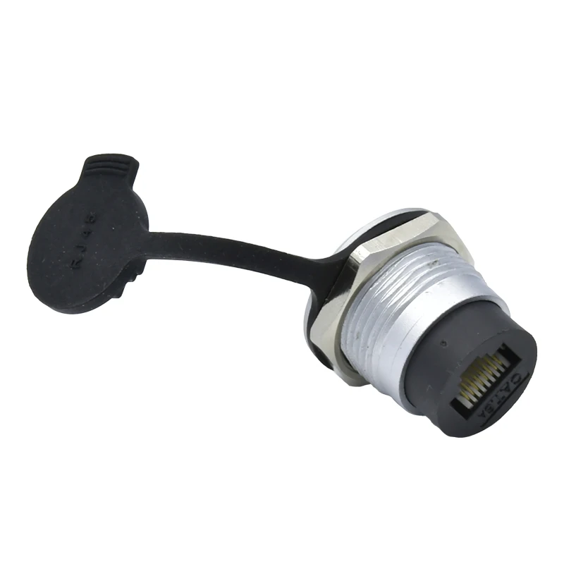 best brand rj45 connectors pass through network interface pcb panel socket female plug waterproof ethernet rj45 connector