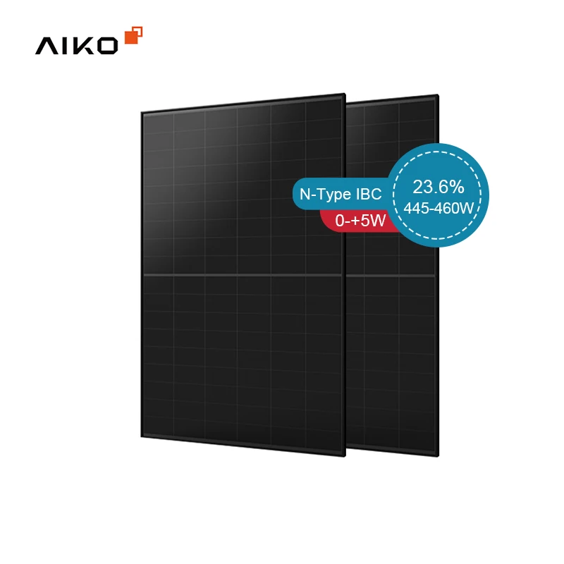 Aiko все черное одиночное стекло 445w 450w 455w 460w AIKO-A-MAH54Mb_445-460W IBC солнечная панель PV модуль
