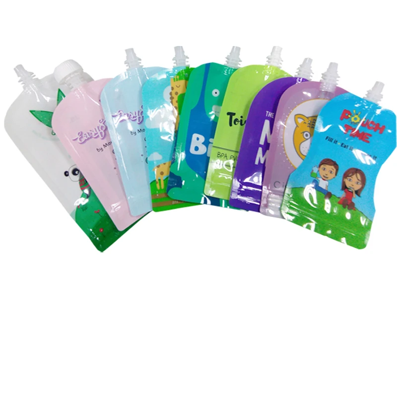 Manufacturer Custom Stand Up Bag Eco Friendly Food Grade Packaging Milk Juice Liquid Refill Spout Pouch With Top Mushroom Cap