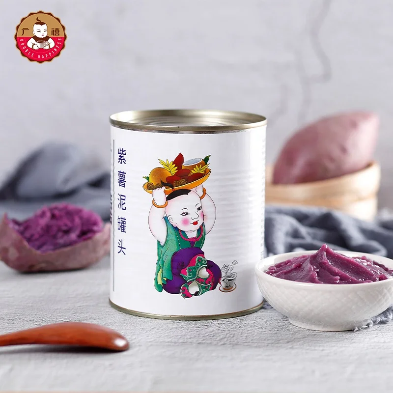 Factory Directly Double Happiness Canned Purple Sweet Potato Puree 0.9KG from Chinese