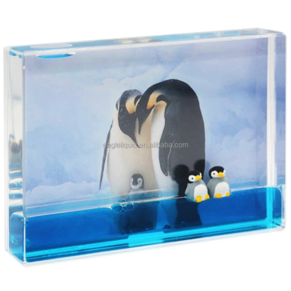 Customized Design Summer Gifts Funny Liquid 4x6 Aqua Blue Water Acrylic Picture Photo Frame