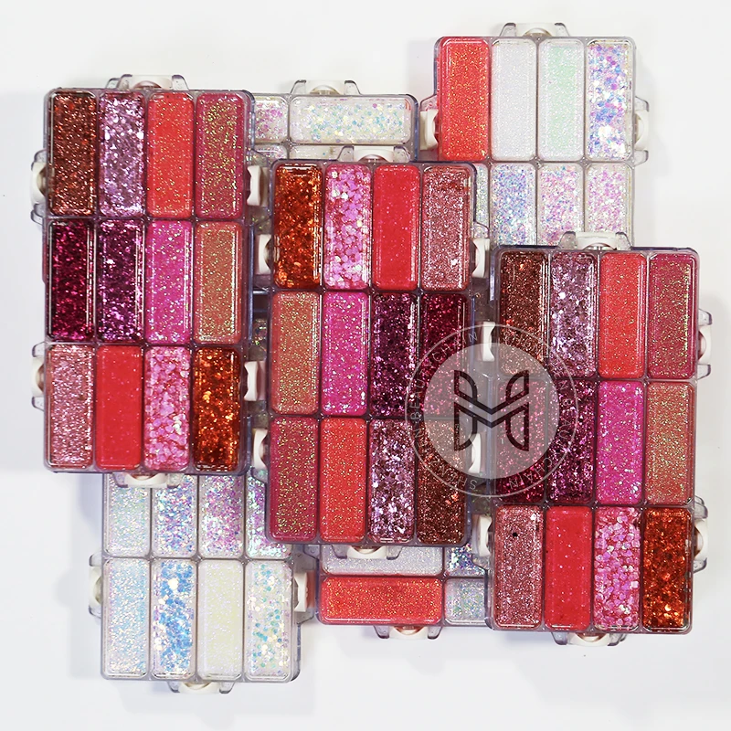 Multipurpose Waterproof Long-lasting Glitter Body Gel Paint Regular Size Wet Eye Shadow Palette for Daily Makeup Custom 100pcs