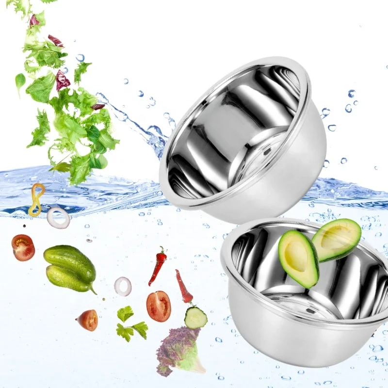 Stainless steel Premium Seasoning basin Food Storage Stackable bowl Set Mixing seasoning salad bowl