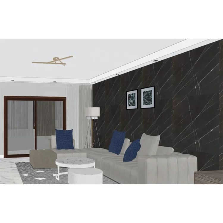 Interior decoration natural grey thin wall flexible stone marble veneer sheets