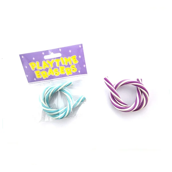 Hot Sale Stationery Flexible Twist Shaped Stick Pencil Erasers for Kids and School
