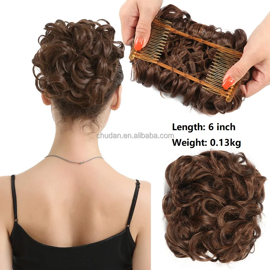 Elastic Rubber Band For Women Synthetic Hair Bun Braided Chignon Curly