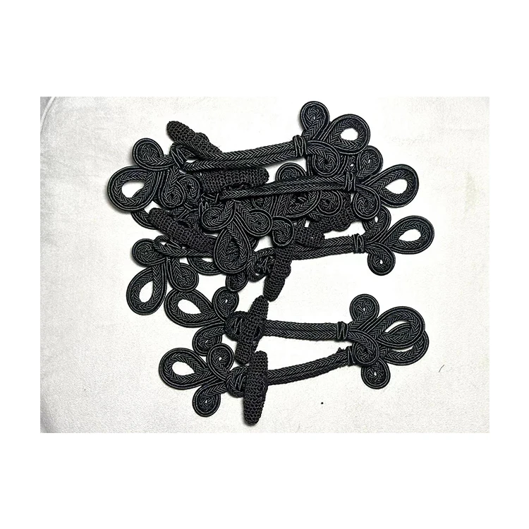 Custom Design 3 Leaves Women Jacket and Coat Button Crochet Wrapping Chinese Knot Frog Closure Buttons