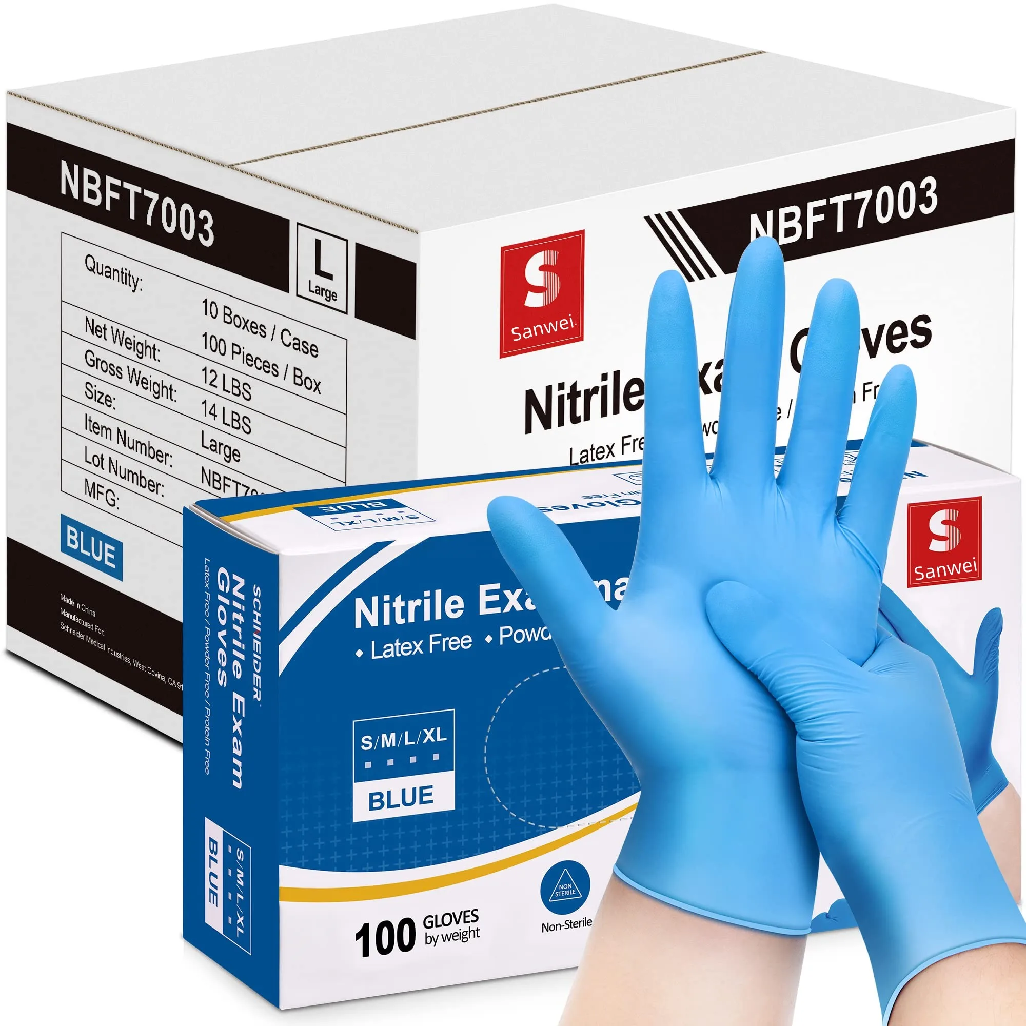 Disposable Nitrile Handschuhe Non Sterile Hand Gants Powder Free Nitrile Gloves