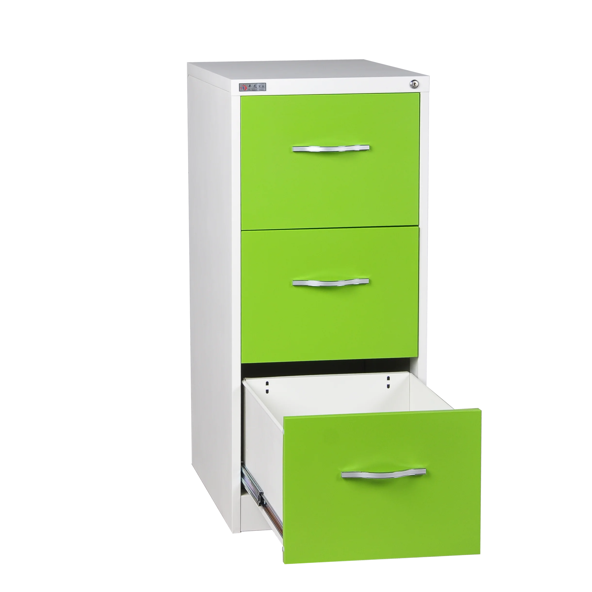 office furniture green metal vertical filing cabinet depth 3 Drawer file Cabinet