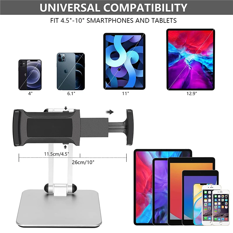 
For iPad Stand Aluminium Adjustable Cell Phone Stand Mobile Holder Tablet Stand Desktop Phone Holder for iPad 
