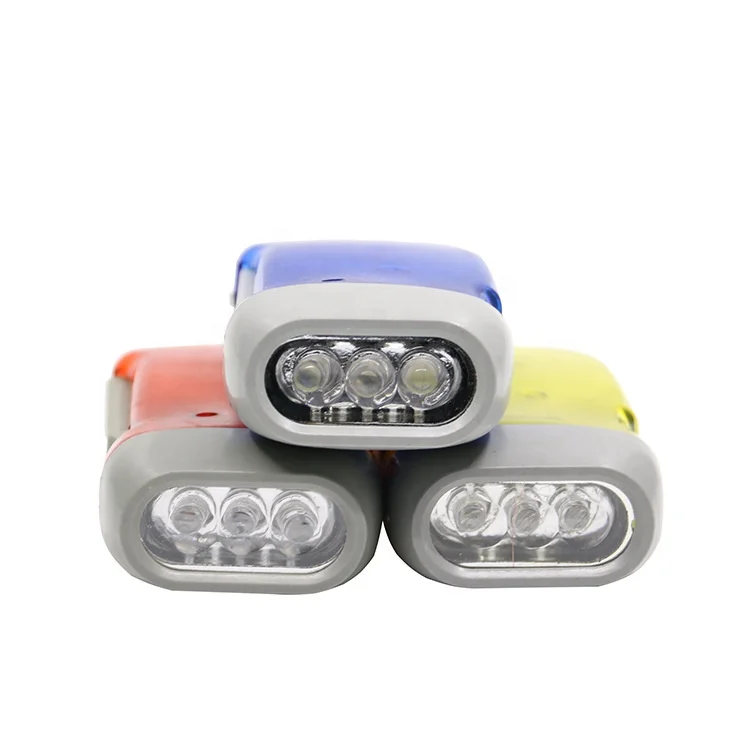 Give aways outdoor 2 LED Emergency Lamp Kid Toy Dynamo Hand Crank keychain Flashlight Hand pressure charging flashlight