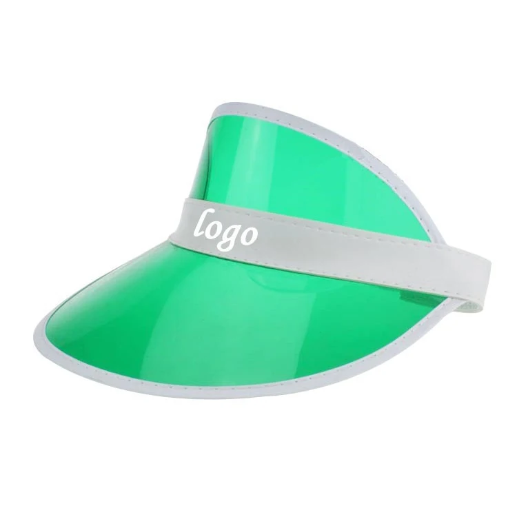 Wholesale Custom Logo Sunvisor Empty Plastic Pvc Cap Hat Beach Adjustable Sun Visor Hats