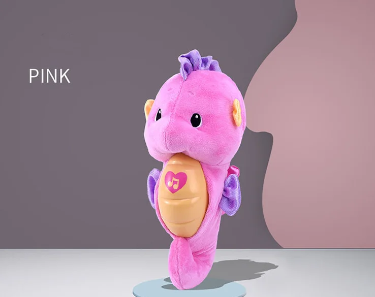 soothe and glow seahorse plush  pink and blue baby toy